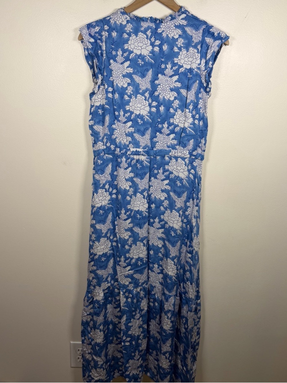 SOLD — Emerson Fry India Collection Frances 3 Frill Dress Printed Size S Sky - Picture 8 of 9